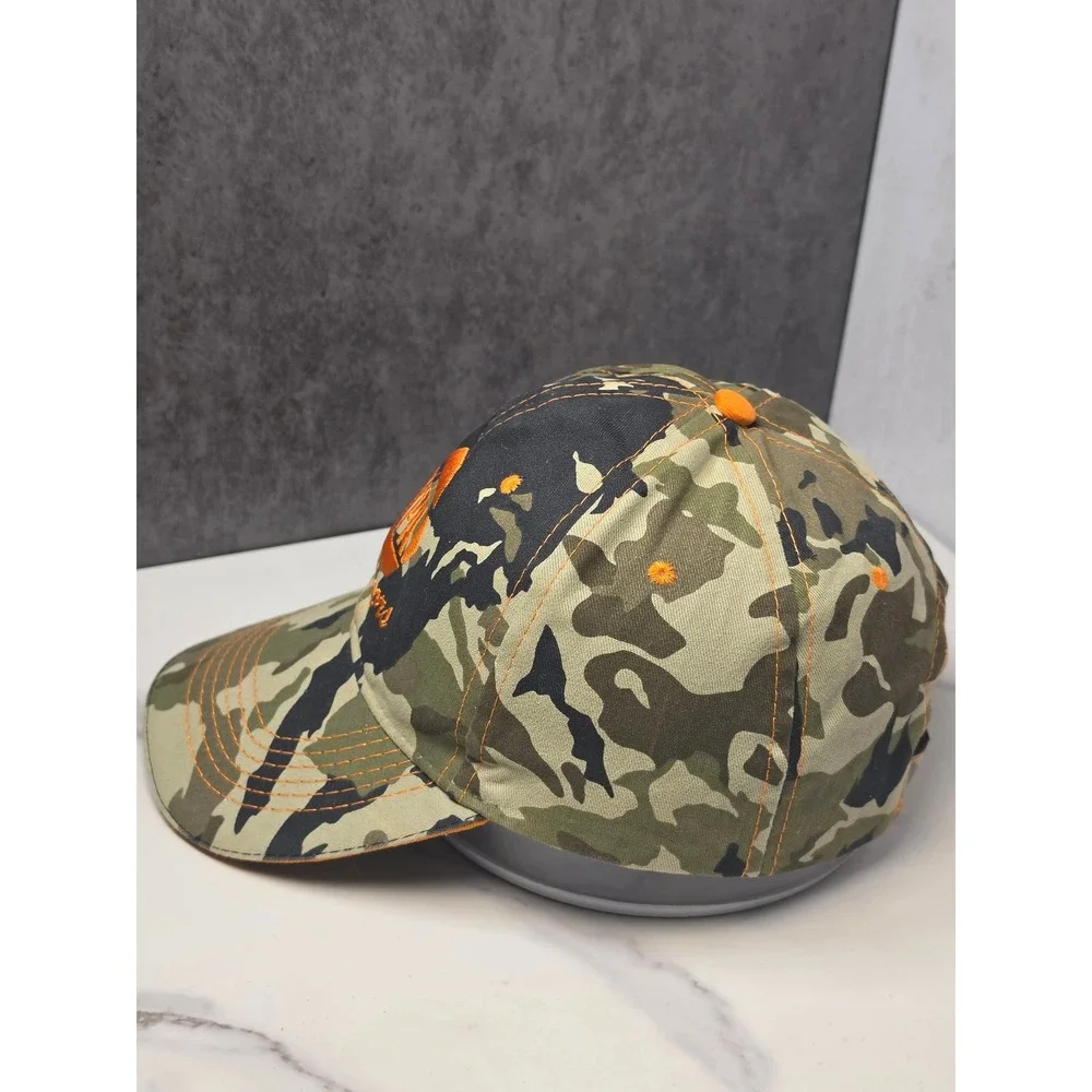 NAPA Outdoors Mens Camouflage Orange Embroidered Logo Baseball Cap Hat